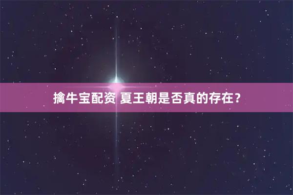 擒牛宝配资 夏王朝是否真的存在？