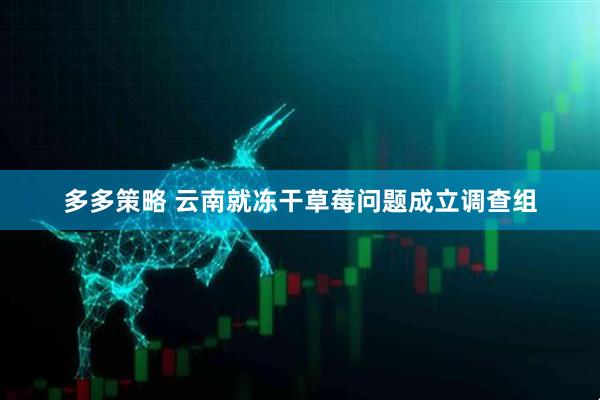 多多策略 云南就冻干草莓问题成立调查组