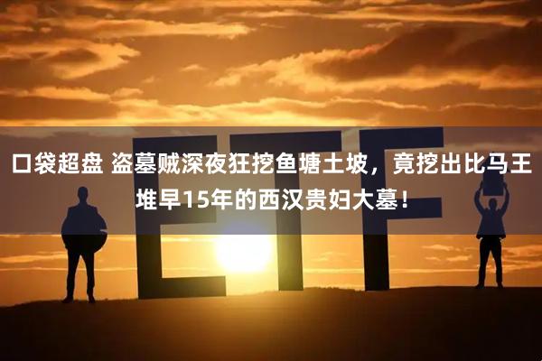 口袋超盘 盗墓贼深夜狂挖鱼塘土坡，竟挖出比马王堆早15年的西汉贵妇大墓！